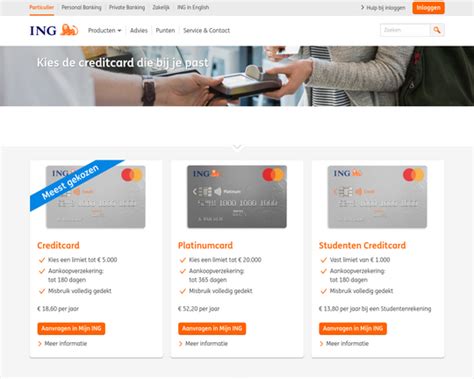 ing credit card punten.